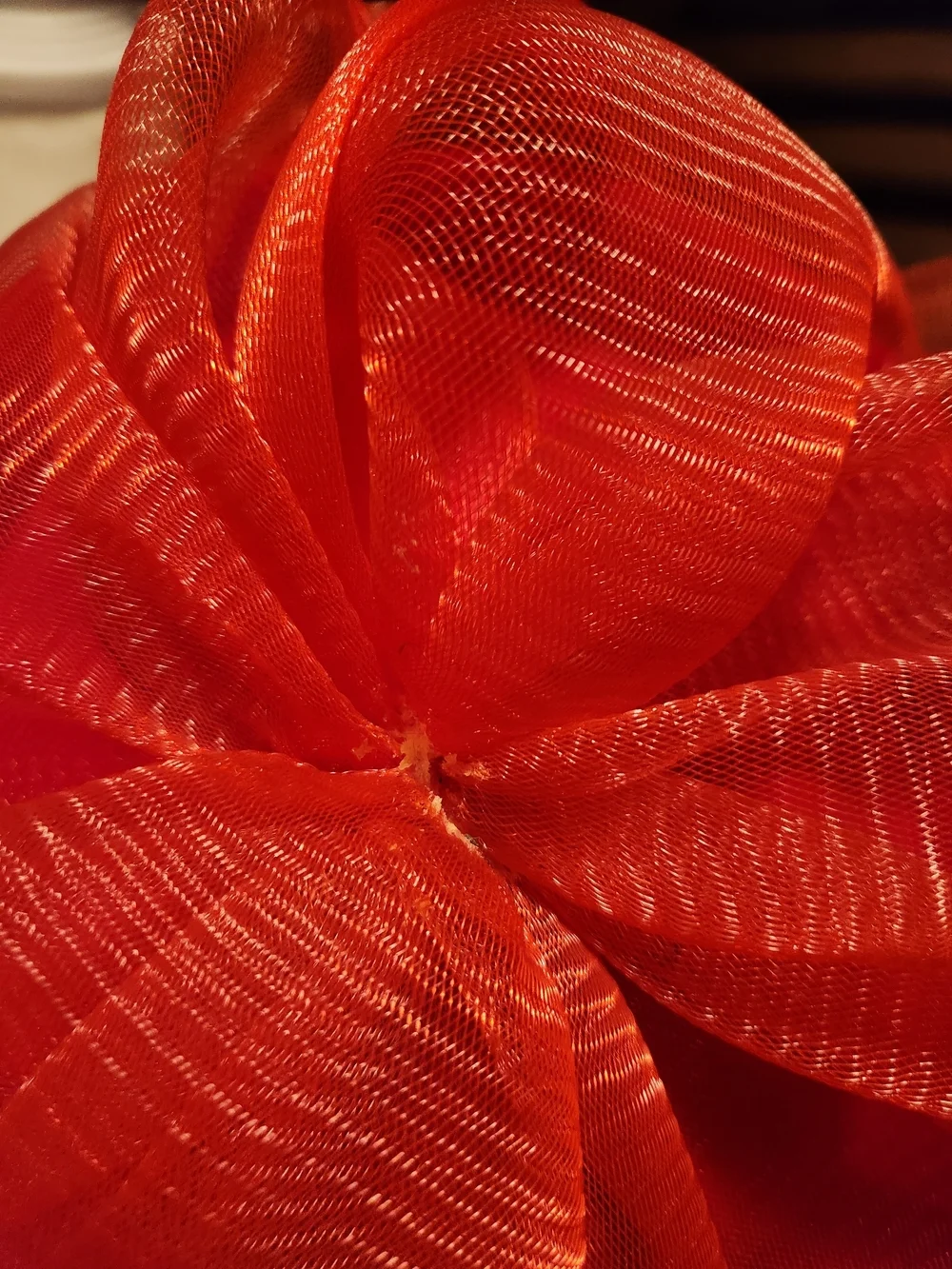 Vintage Red Sculpted Organza Cocktail Hat